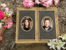 Custom oval-shaped memorial plaque with engraved text and decorative border, designed to honor a loved one with a timeless tribute